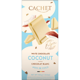 Cachet Belgická bílá čokoláda s kokosem 100g