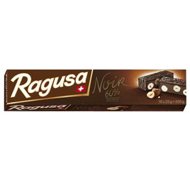 Švýcarská čokoláda Ragusa Noir hořká 60% s ořechy a nugátem 400g