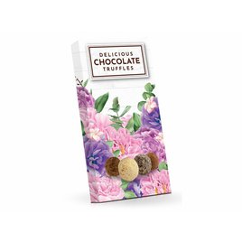 Čokoládové truffles růžovofialové květy 100g