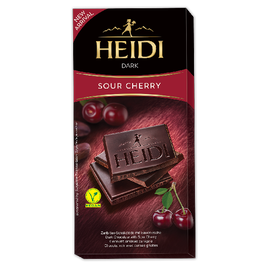 Heidi Sour Cherry Hořká čokoláda s višní 80g