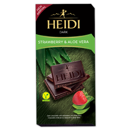 Heidi Dark Strawberry Aloe Vera Hořká čokoláda s jahodami a aloe vera 80g