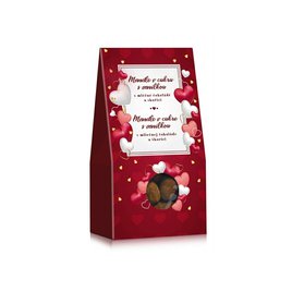 Mandle s vanilkou v mléčné čokoládě se skořicí motiv srdíčka 150g