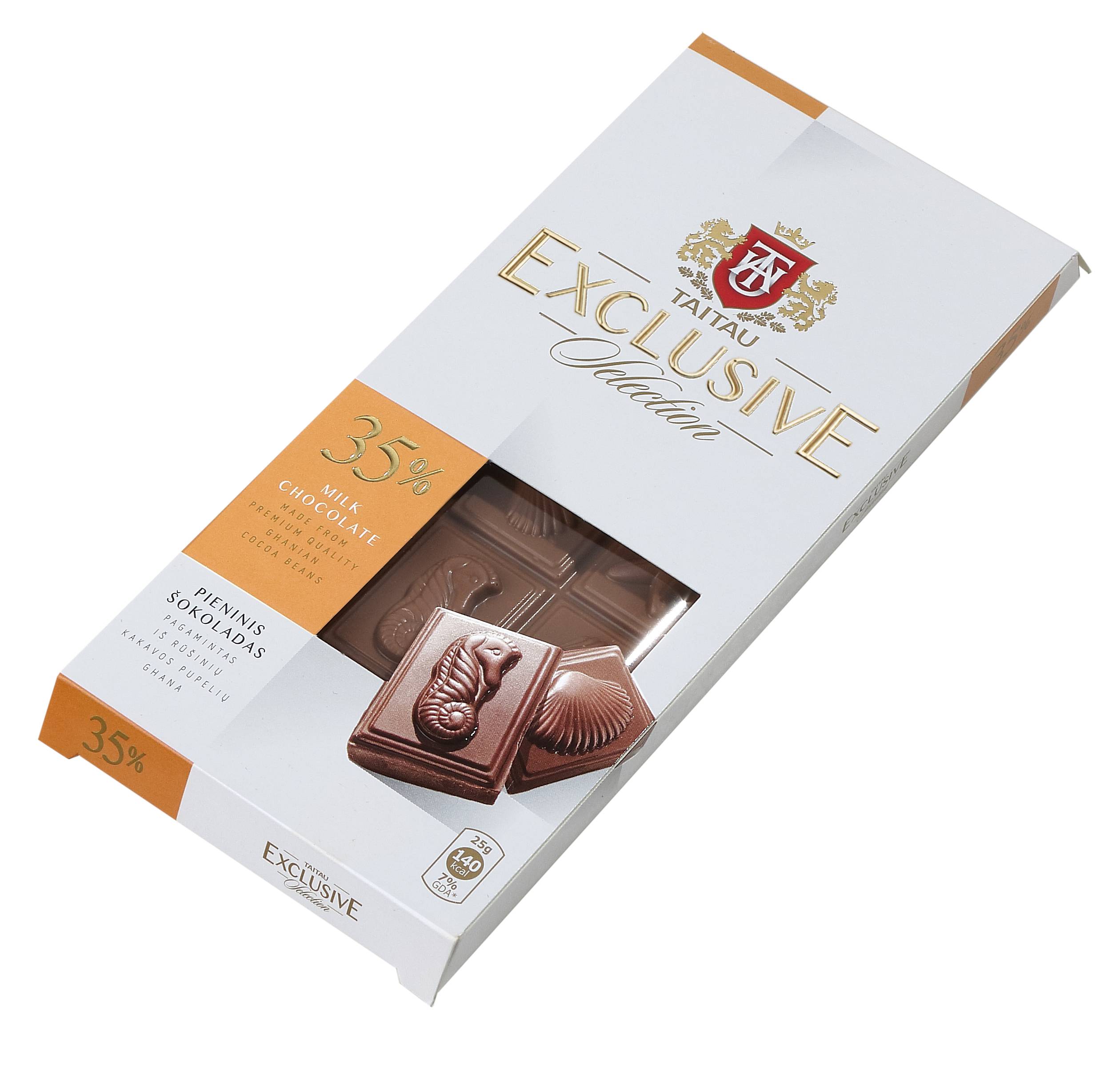 Шоколад taitau exclusive молочный какао 35% 100г м/у (4779021230227)
