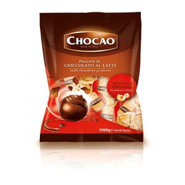 Vergani Chocao červeno-zlaté mléčné pralinky s oříškovým krémem 1kg