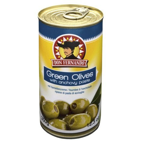 Zelené olivy plněné ančovcičkami 350 ml