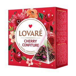 Lovaré Černý a zelený čaj Cherry Confiture 15 pyramidek