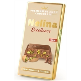 Nelina Excellence Mléčná čokoláda s pistácií 80g