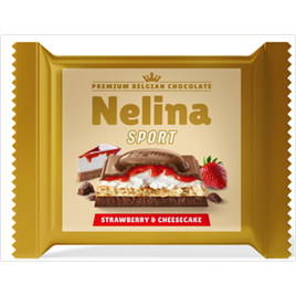 Nelina Sport Mléčná čokoláda jahoda cheesecake 55g