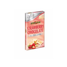 Quickbury Bílá čokoláda s jahodami bez cukru 75g