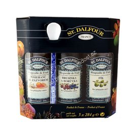 St. Dalfour Dárkové balení ovocných pomazánek 3ks + lžička (3x284g)